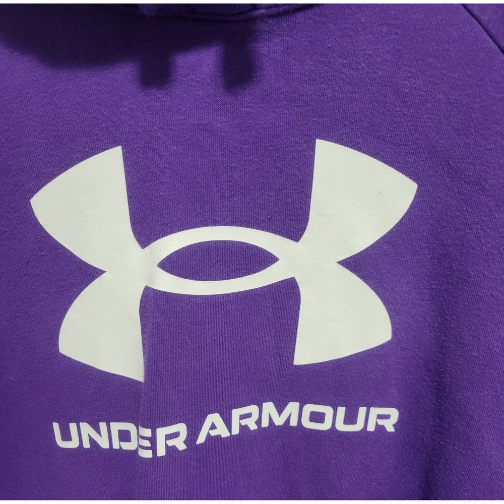 Under Armour Hoodie Women XS Loose Fit Fleece Pullover Logo Sweatshirt Athletic - Picture 4 of 9